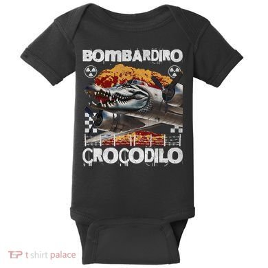 Bombardiro Crocodilo - Italian Brainrot Meme  Baby Bodysuit