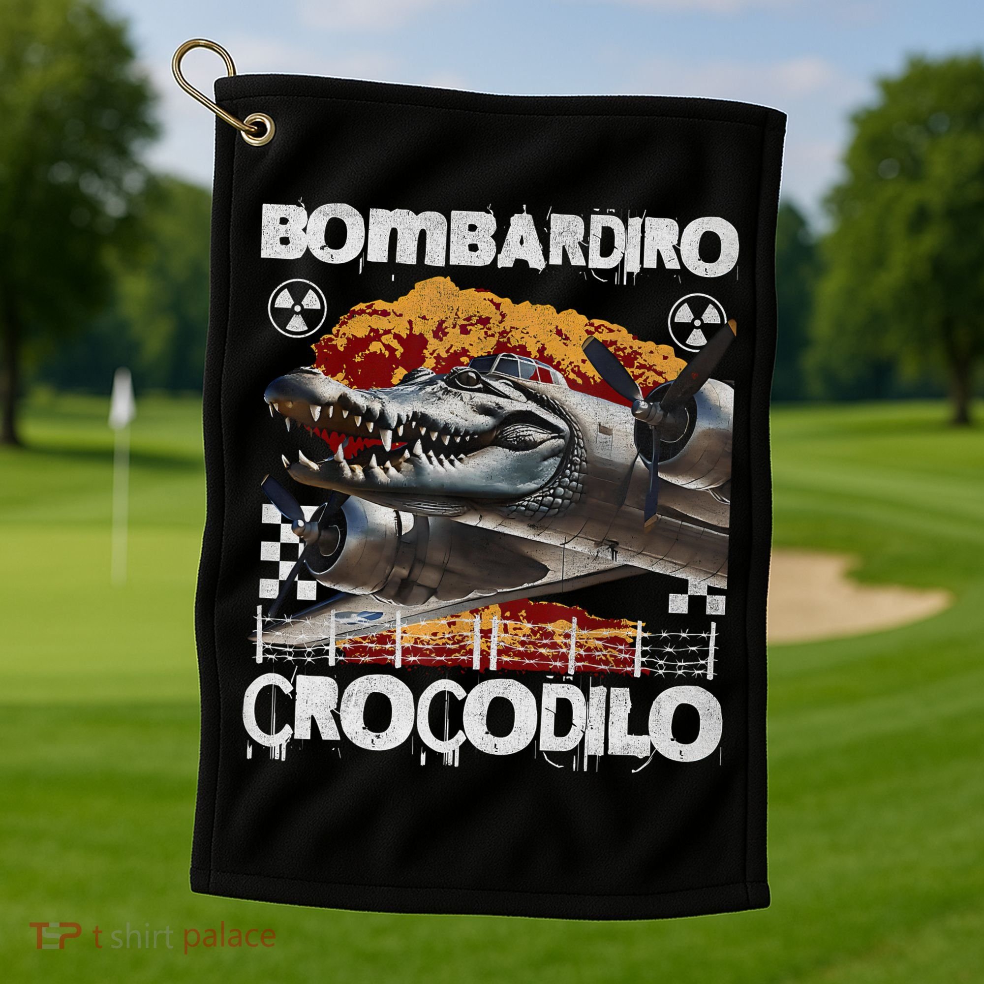 Bombardiro Crocodilo - Italian Brainrot Meme  Golf Towel