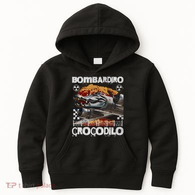 Bombardiro Crocodilo - Italian Brainrot Meme  Kids Hoodie