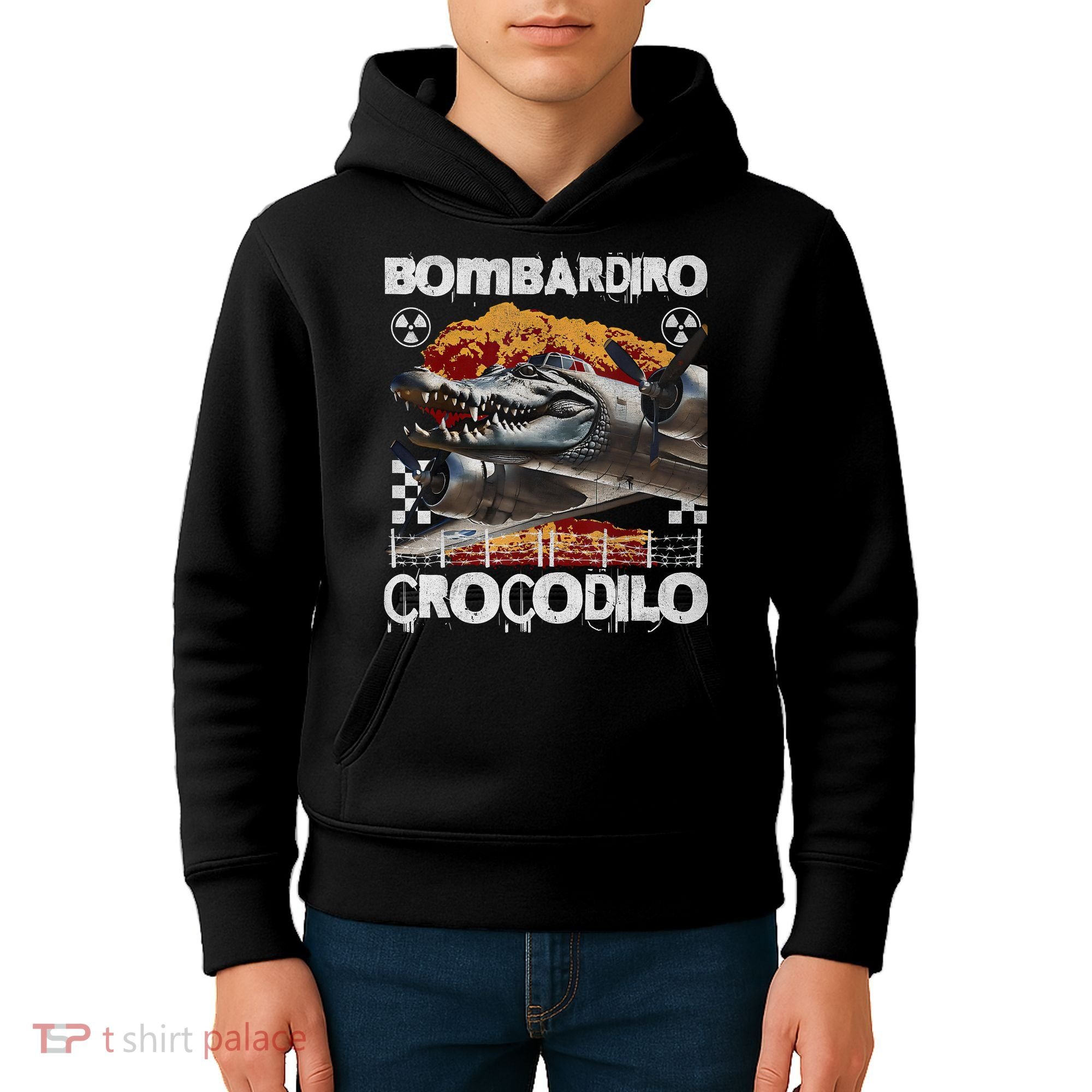 Bombardiro Crocodilo - Italian Brainrot Meme  Kids Hoodie