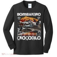 Bombardiro Crocodilo - Italian Brainrot Meme  Kids Long Sleeve Shirt thumb 0