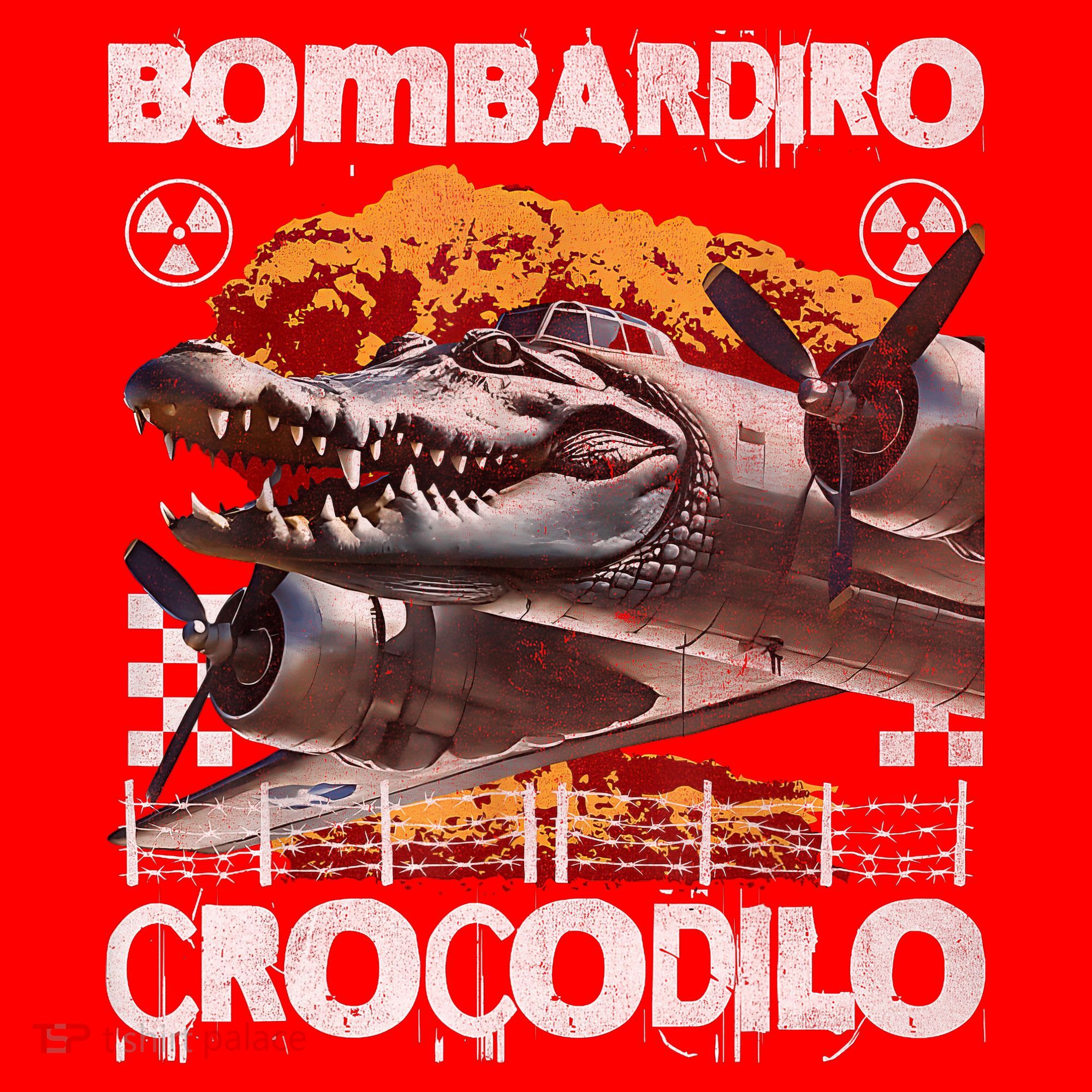 Bombardiro Crocodilo - Italian Brainrot Meme  Santa Hat