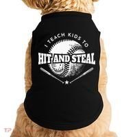 Baseball Coach I Teach Kids To Hit And Steal Doggie Tank thumb 0