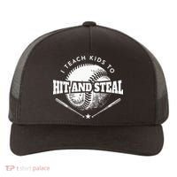 Baseball Coach I Teach Kids To Hit And Steal Yupoong Adult 5-Panel Trucker Hat thumb 0