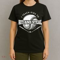 Baseball Coach I Teach Kids To Hit And Steal T-Shirt thumb 4