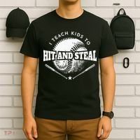 Baseball Coach I Teach Kids To Hit And Steal T-Shirt thumb 6