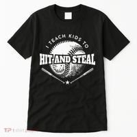 Baseball Coach I Teach Kids To Hit And Steal Tall T-Shirt thumb 0