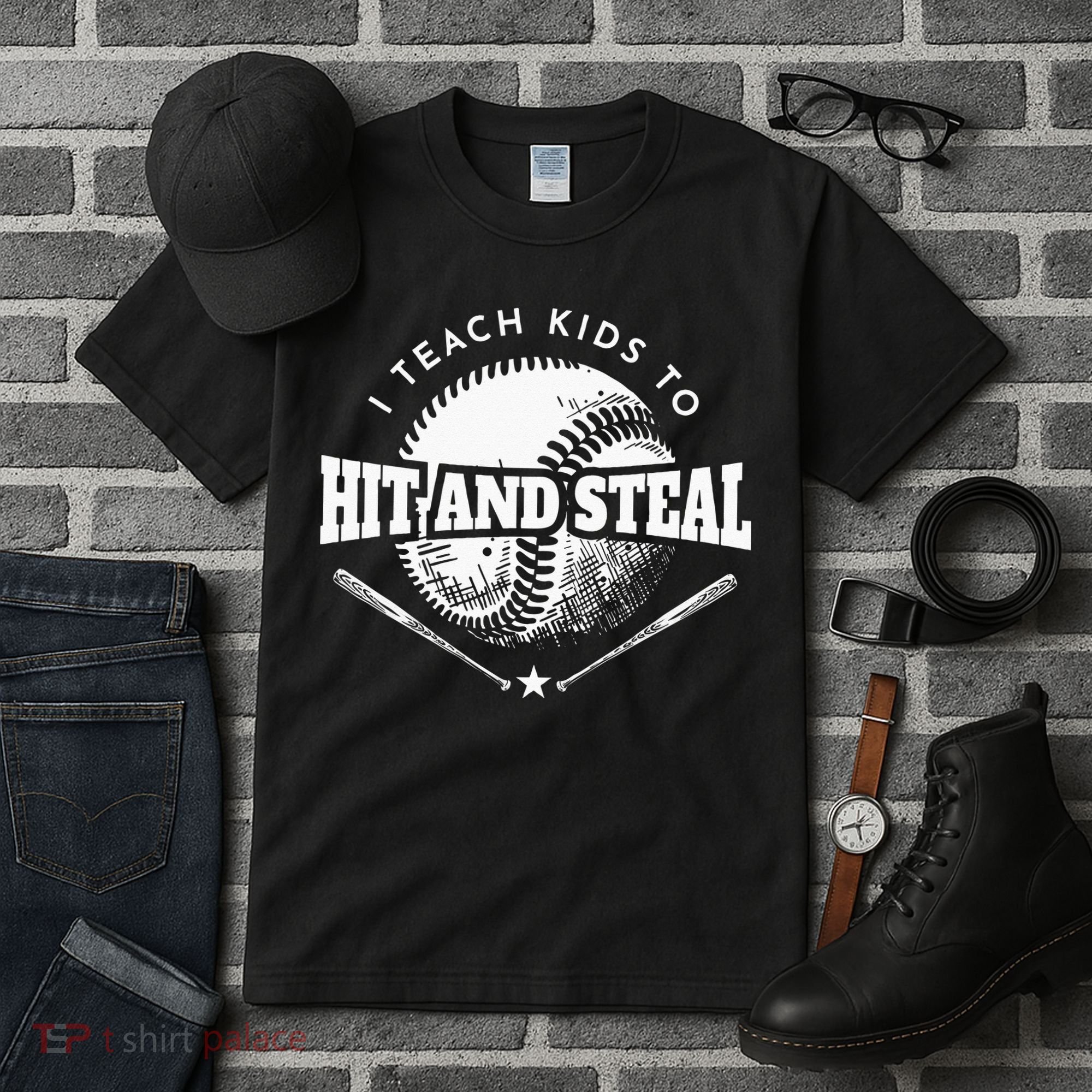 Baseball Coach I Teach Kids To Hit And Steal Tall T-Shirt