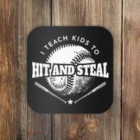 Baseball Coach I Teach Kids To Hit And Steal Coaster thumb 0