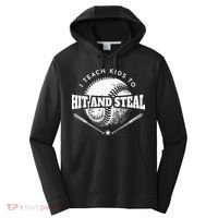 Baseball Coach I Teach Kids To Hit And Steal Performance Fleece Hoodie thumb 0