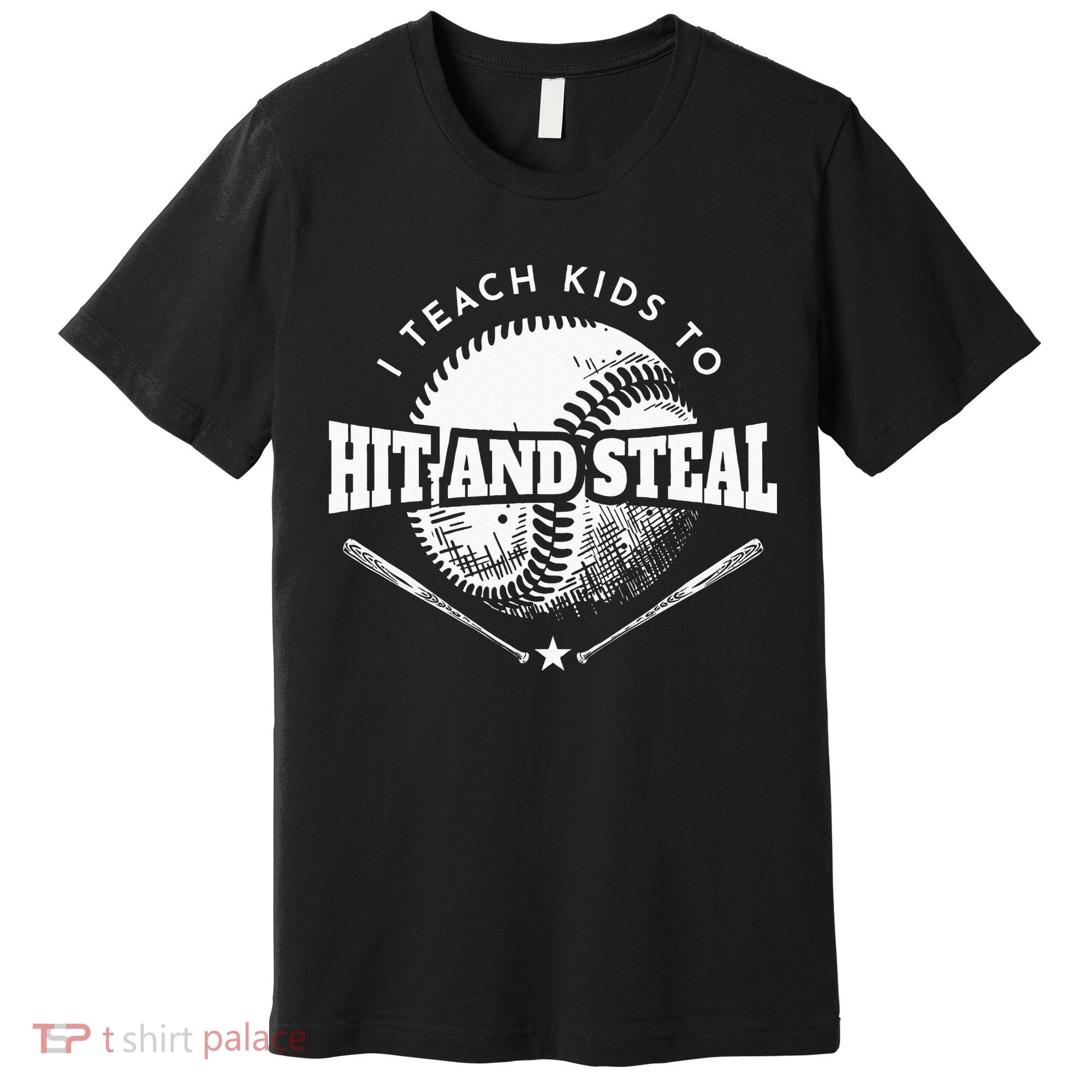Baseball Coach I Teach Kids To Hit And Steal Premium T-Shirt