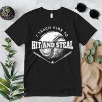 Baseball Coach I Teach Kids To Hit And Steal Premium T-Shirt thumb 2