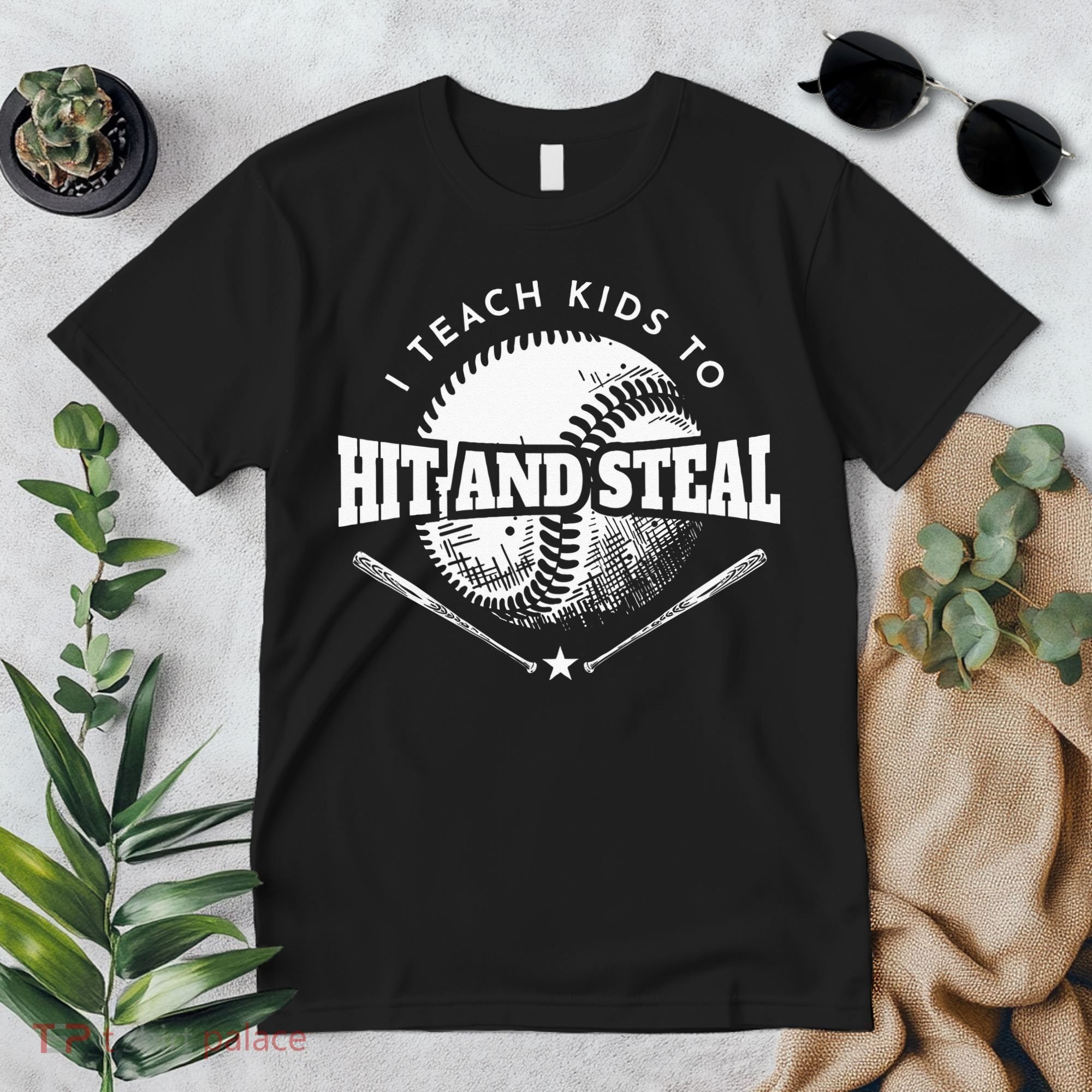 Baseball Coach I Teach Kids To Hit And Steal Premium T-Shirt