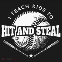 Baseball Coach I Teach Kids To Hit And Steal Baby Bodysuit thumb 2