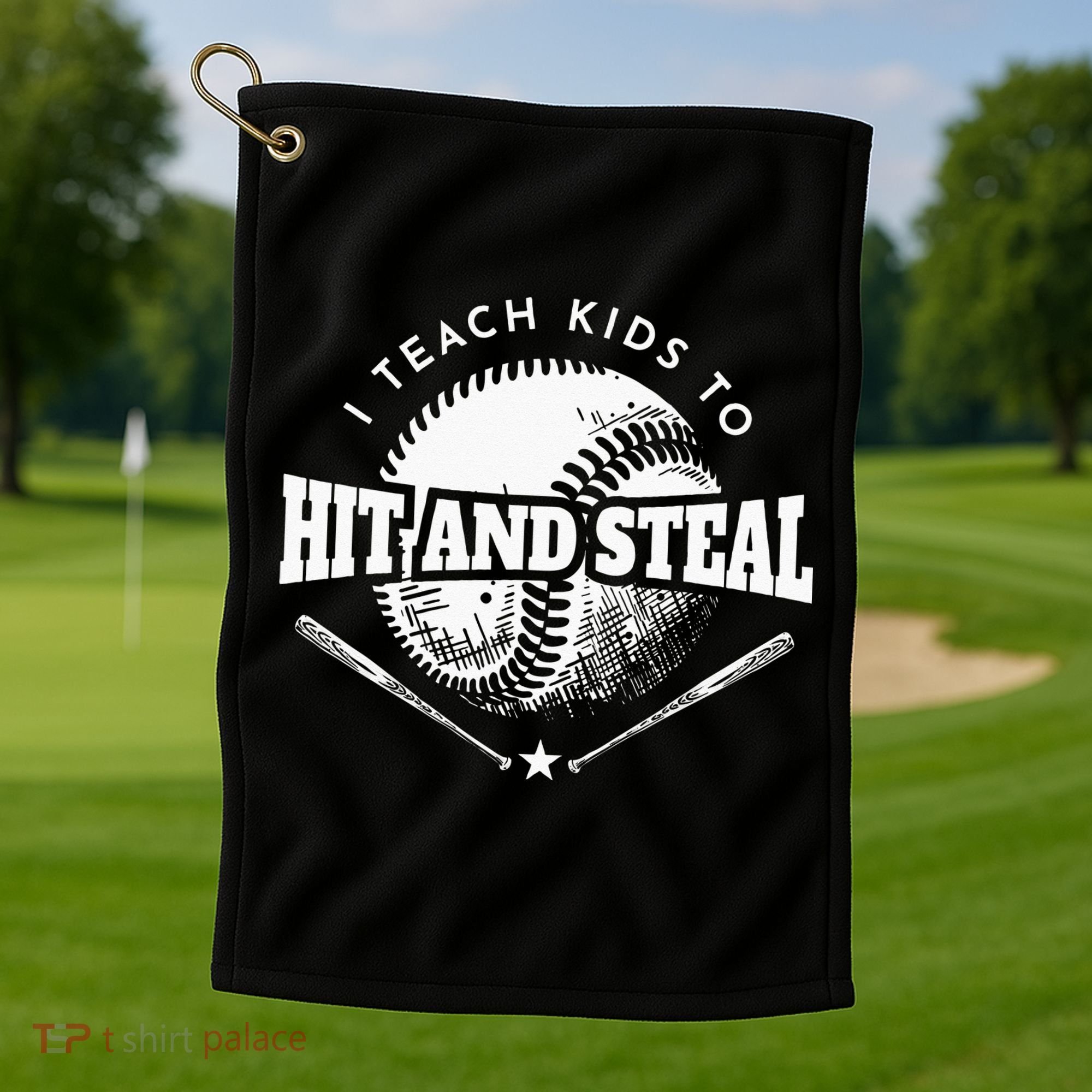 Baseball Coach I Teach Kids To Hit And Steal Golf Towel
