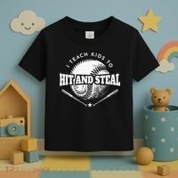 Baseball Coach I Teach Kids To Hit And Steal Toddler T-Shirt thumb 3