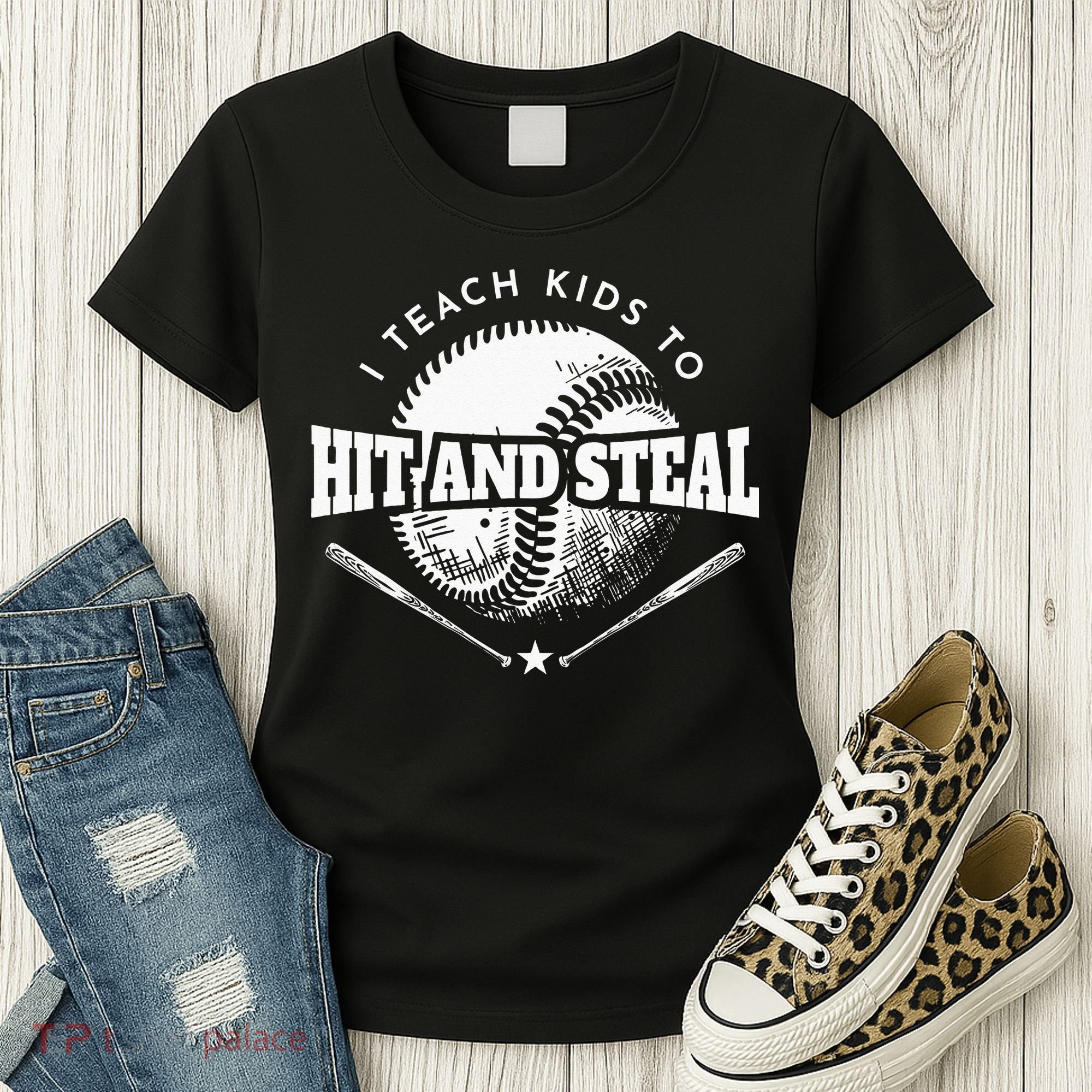 Baseball Coach I Teach Kids To Hit And Steal Women's T-Shirt
