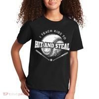 Baseball Coach I Teach Kids To Hit And Steal Kids T-Shirt thumb 2