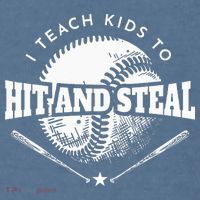 Baseball Coach I Teach Kids To Hit And Steal Garment-Dyed Sweatshirt thumb 2