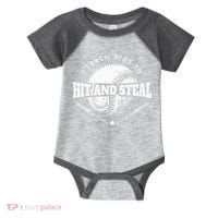Baseball Coach I Teach Kids To Hit And Steal Infant Baby Jersey Bodysuit thumb 0