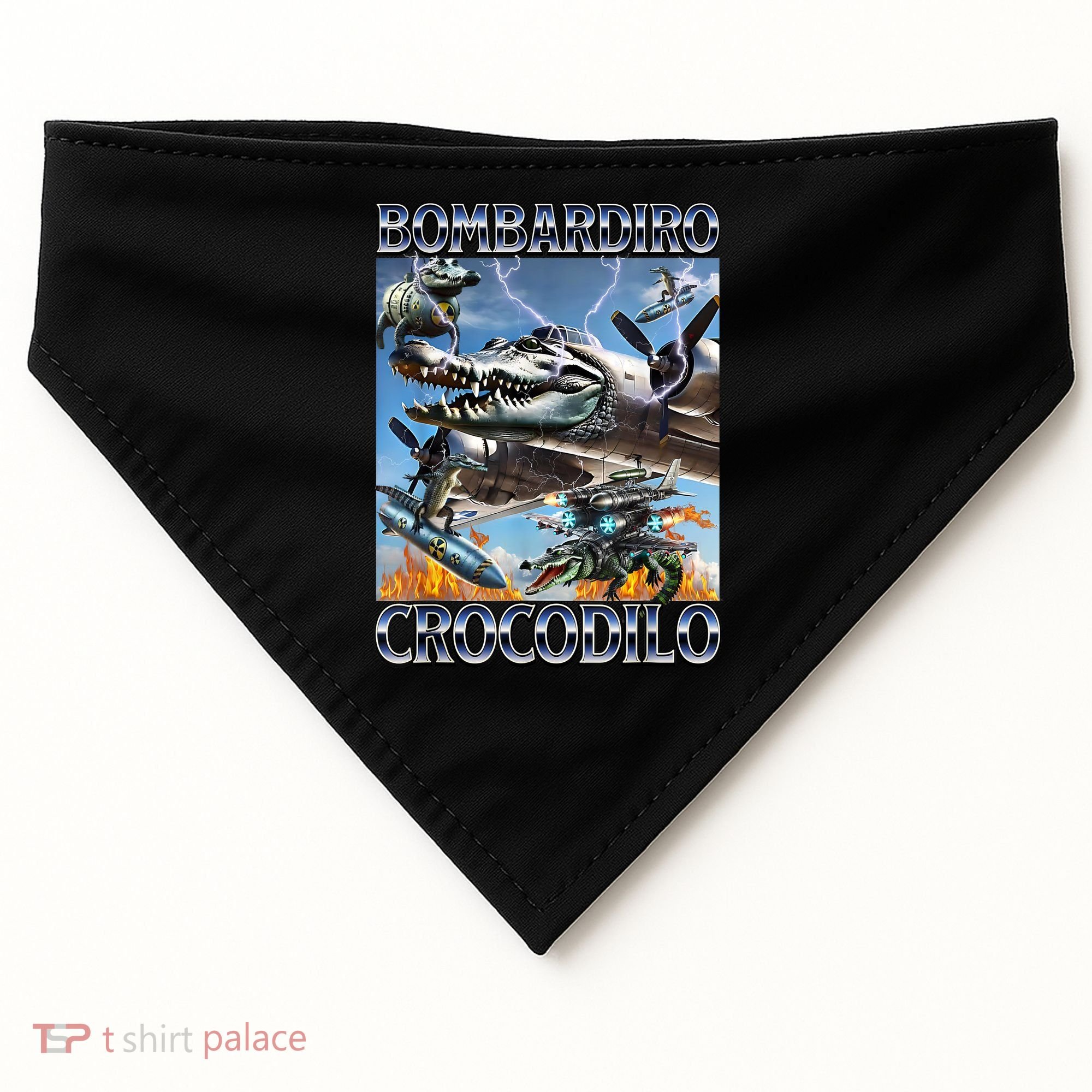 Bombardiro Crocodilo - Italian Brainrot Meme USA-Made Doggie Bandana