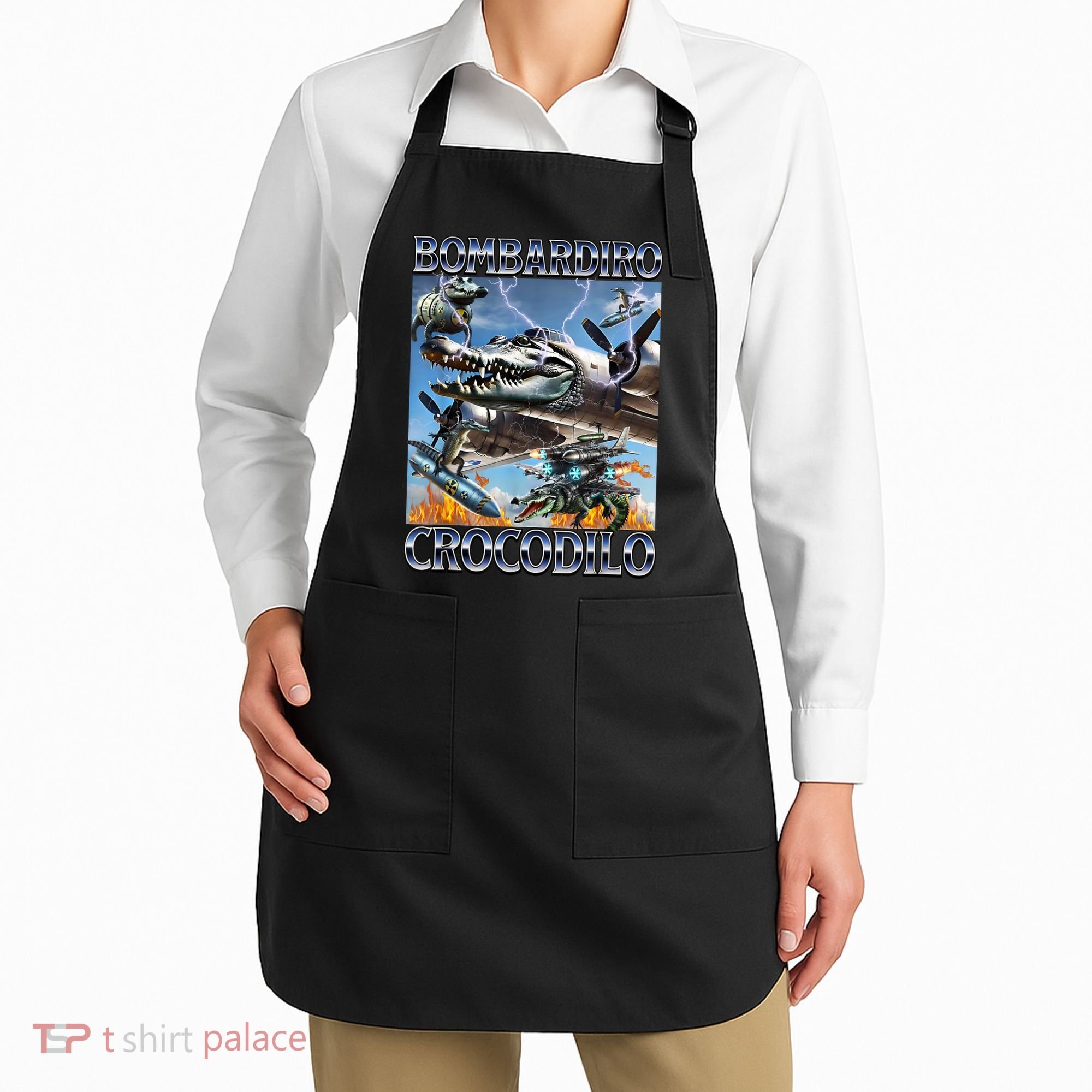 Bombardiro Crocodilo - Italian Brainrot Meme Apron