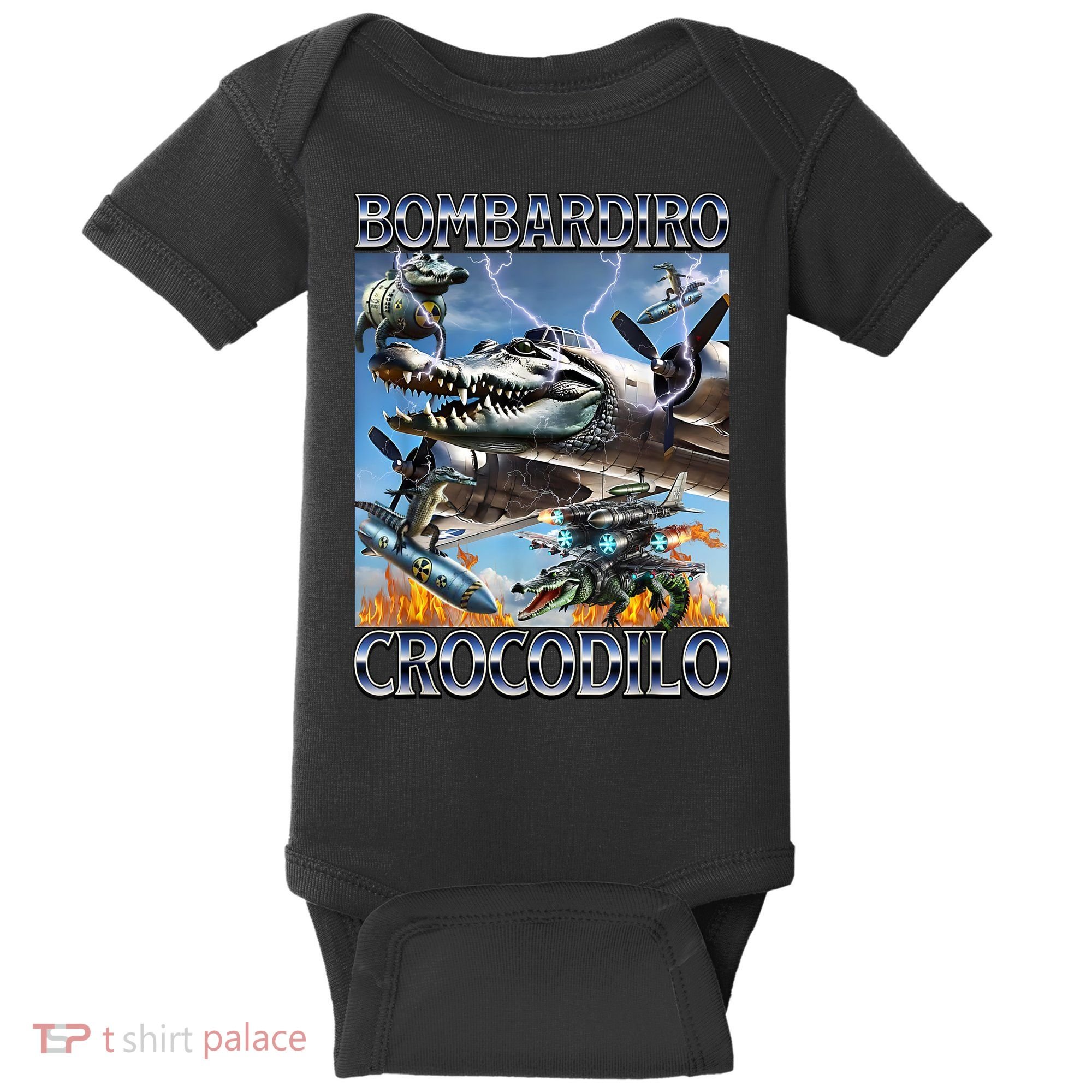 Bombardiro Crocodilo - Italian Brainrot Meme Baby Bodysuit
