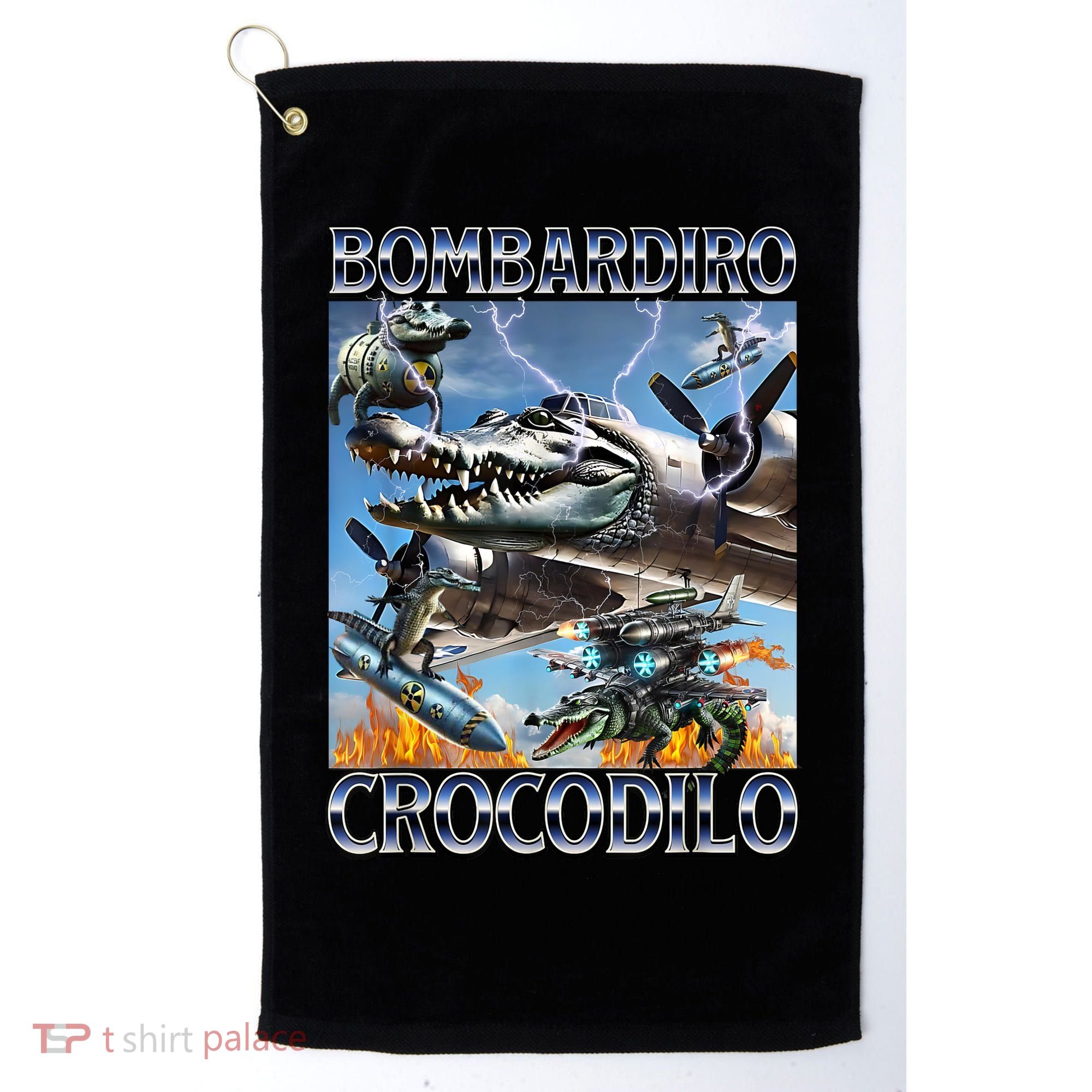 Bombardiro Crocodilo - Italian Brainrot Meme Golf Towel