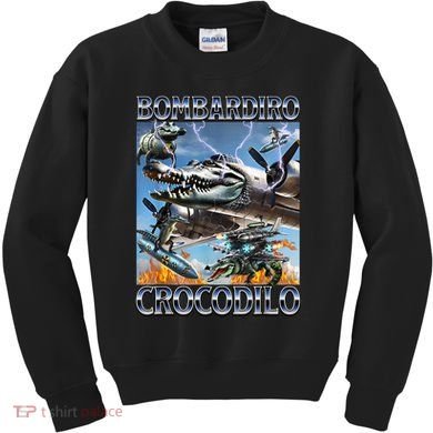 Bombardiro Crocodilo - Italian Brainrot Meme Kids Sweatshirt
