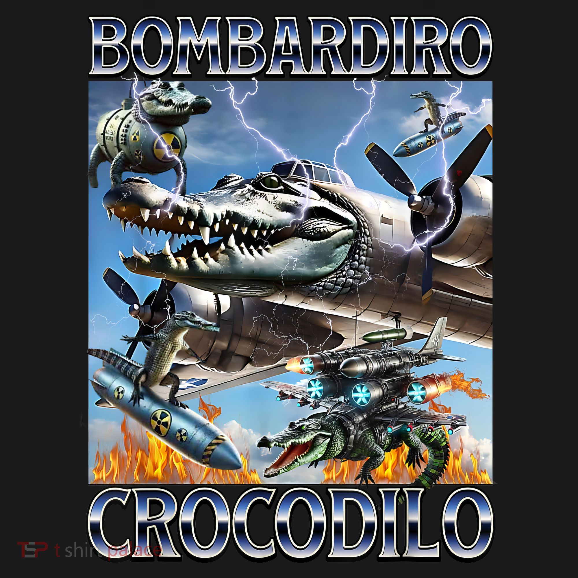 Bombardiro Crocodilo - Italian Brainrot Meme Kids Long Sleeve Shirt