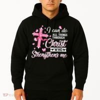 Breast Cancer I Can Do All Things Through Christ Hoodie thumb 2