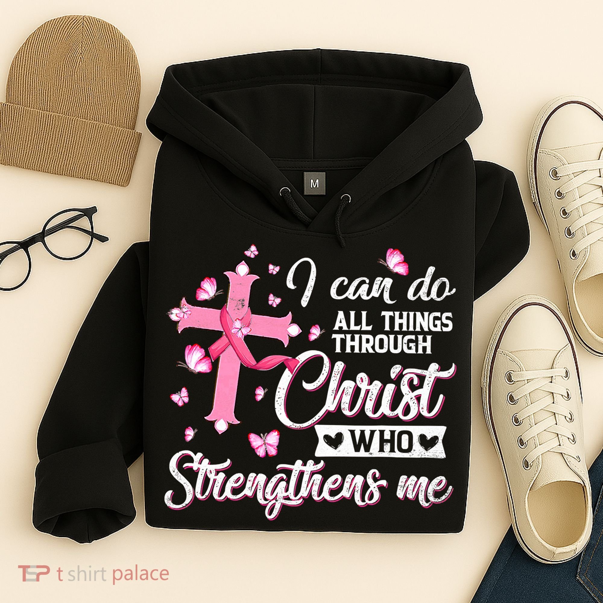Breast Cancer I Can Do All Things Through Christ Hoodie