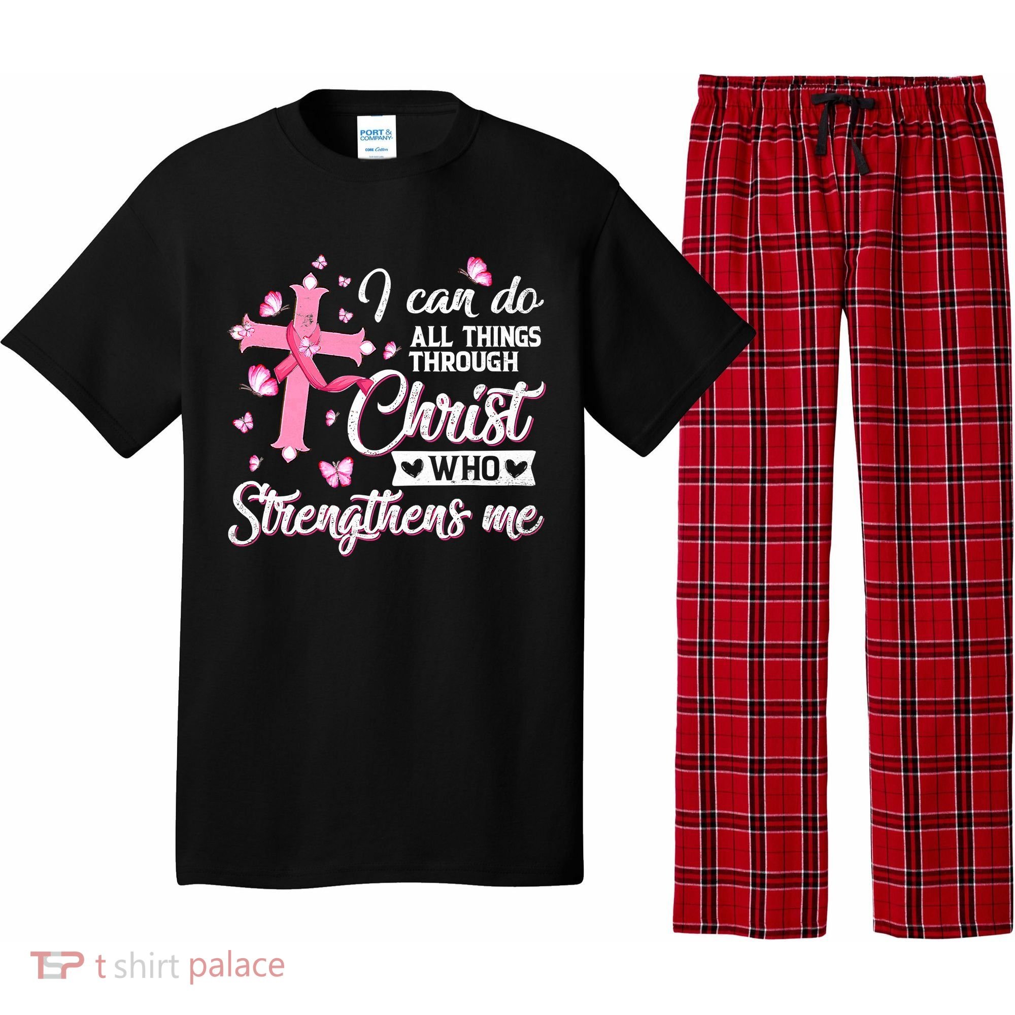 Breast Cancer I Can Do All Things Through Christ Pajama Set