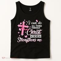 Breast Cancer I Can Do All Things Through Christ Tank Top thumb 2