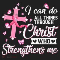Breast Cancer I Can Do All Things Through Christ Golf Towel thumb 3