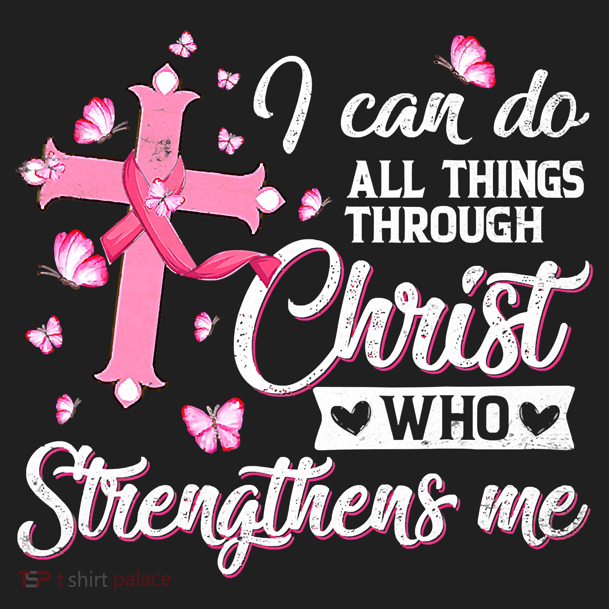 Breast Cancer I Can Do All Things Through Christ Golf Towel
