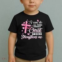 Breast Cancer I Can Do All Things Through Christ Toddler T-Shirt thumb 2