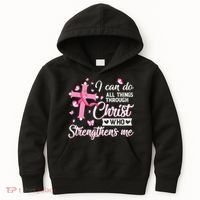 Breast Cancer I Can Do All Things Through Christ Kids Hoodie thumb 0