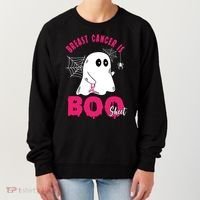 Breast Cancer Is Boo Sheet Halloween Ghost Women's Sweatshirt thumb 0