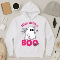 Breast Cancer Is Boo Sheet Halloween Ghost Hoodie thumb 3