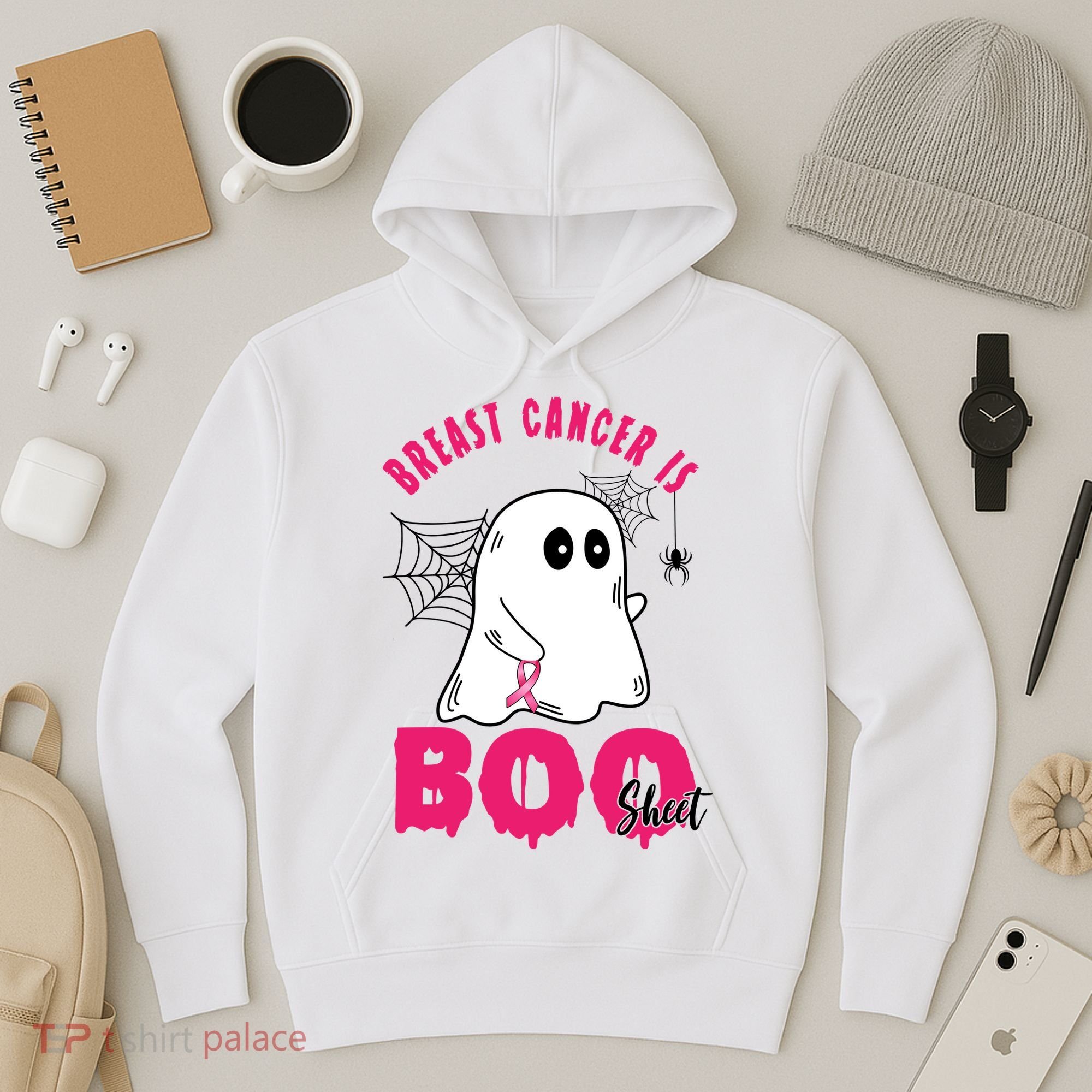 Breast Cancer Is Boo Sheet Halloween Ghost Hoodie