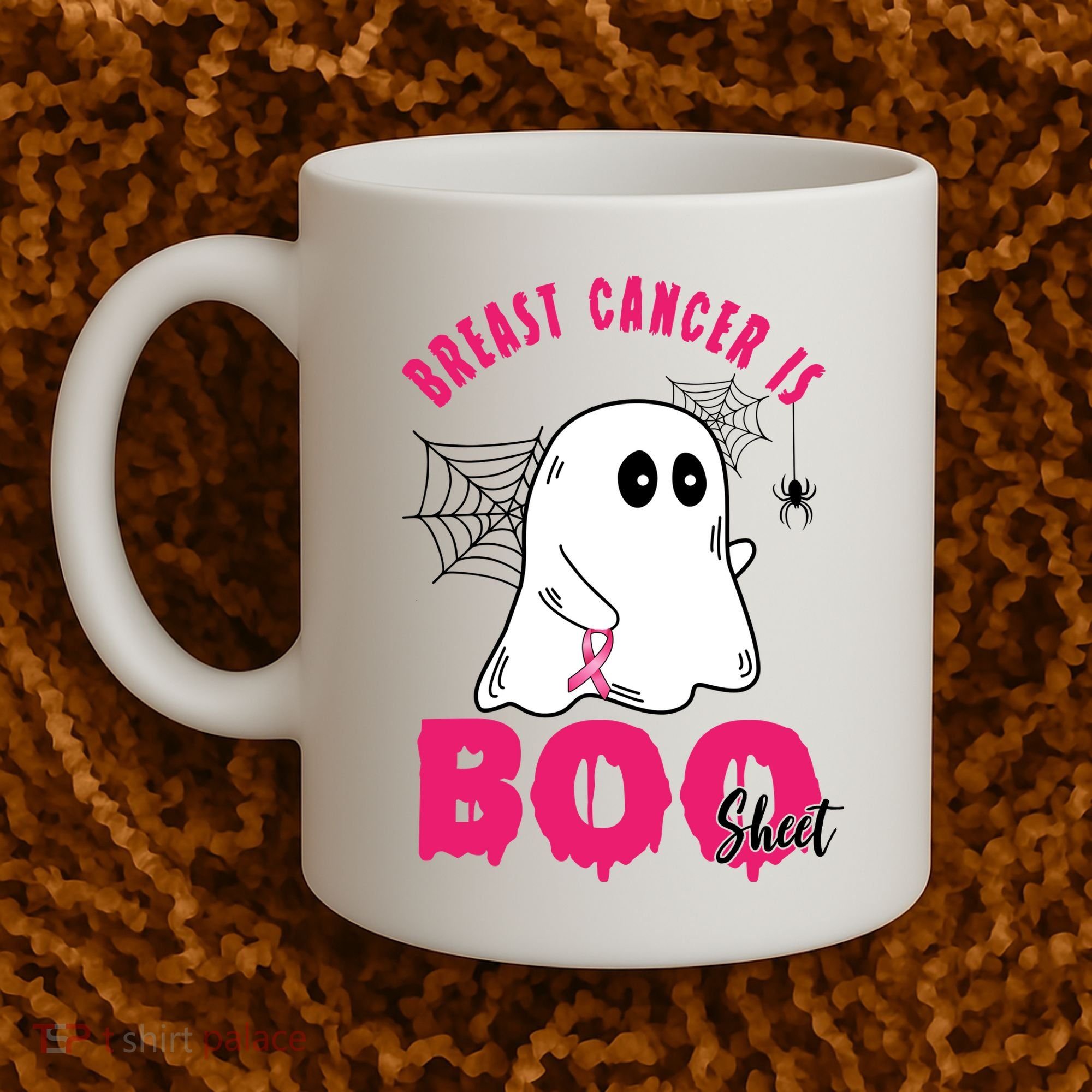 Breast Cancer Is Boo Sheet Halloween Ghost Coffee Mug