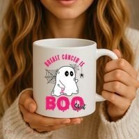 Breast Cancer Is Boo Sheet Halloween Ghost Coffee Mug thumb 3