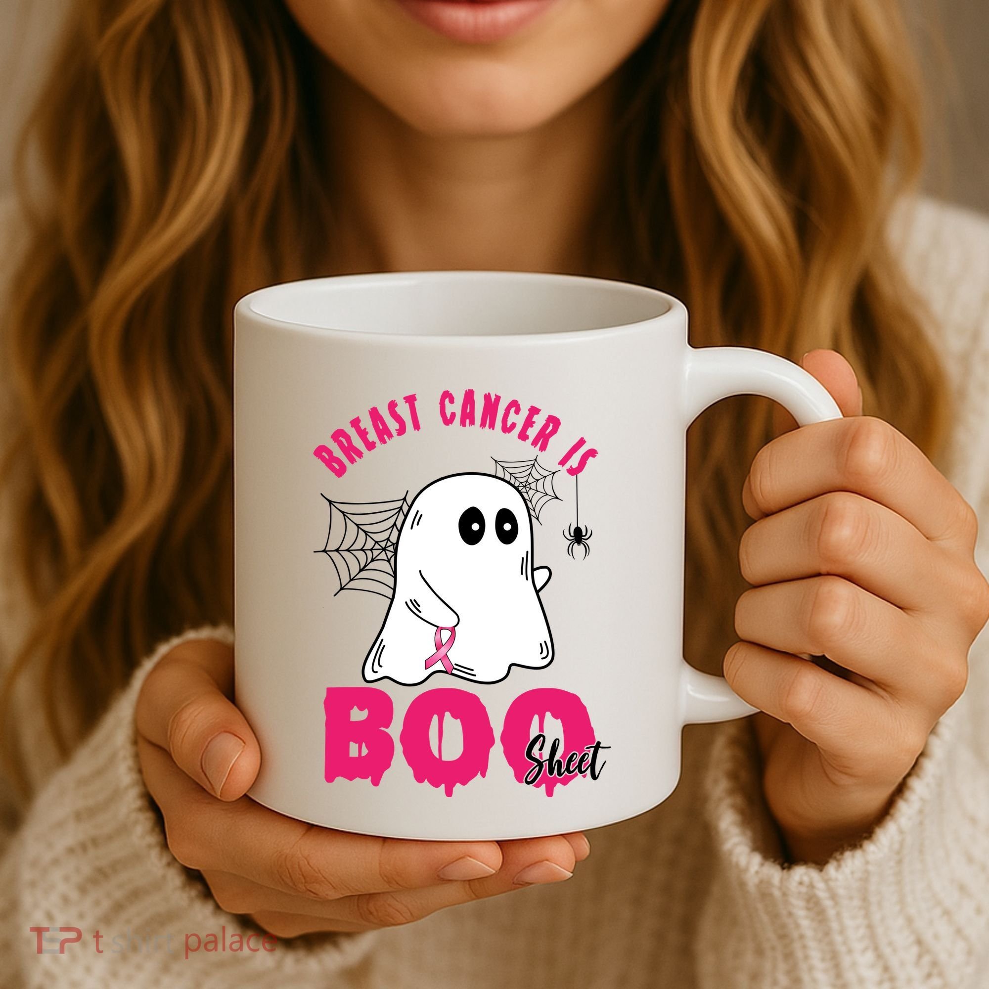 Breast Cancer Is Boo Sheet Halloween Ghost Coffee Mug