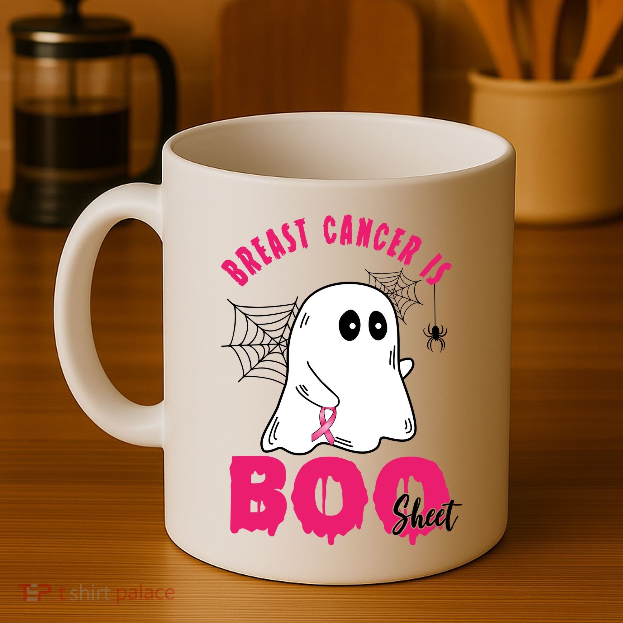 Breast Cancer Is Boo Sheet Halloween Ghost Coffee Mug