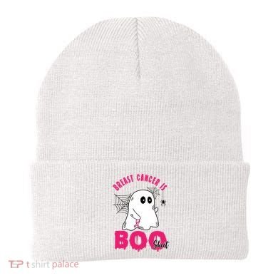Breast Cancer Is Boo Sheet Halloween Ghost Beanie