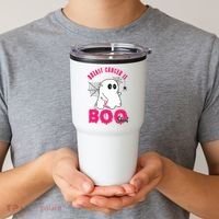 Breast Cancer Is Boo Sheet Halloween Ghost Tumbler thumb 2