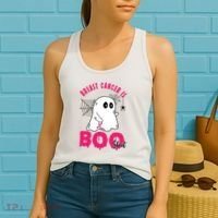 Breast Cancer Is Boo Sheet Halloween Ghost Women's Tank Top thumb 2