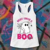 Breast Cancer Is Boo Sheet Halloween Ghost Women's Tank Top thumb 3