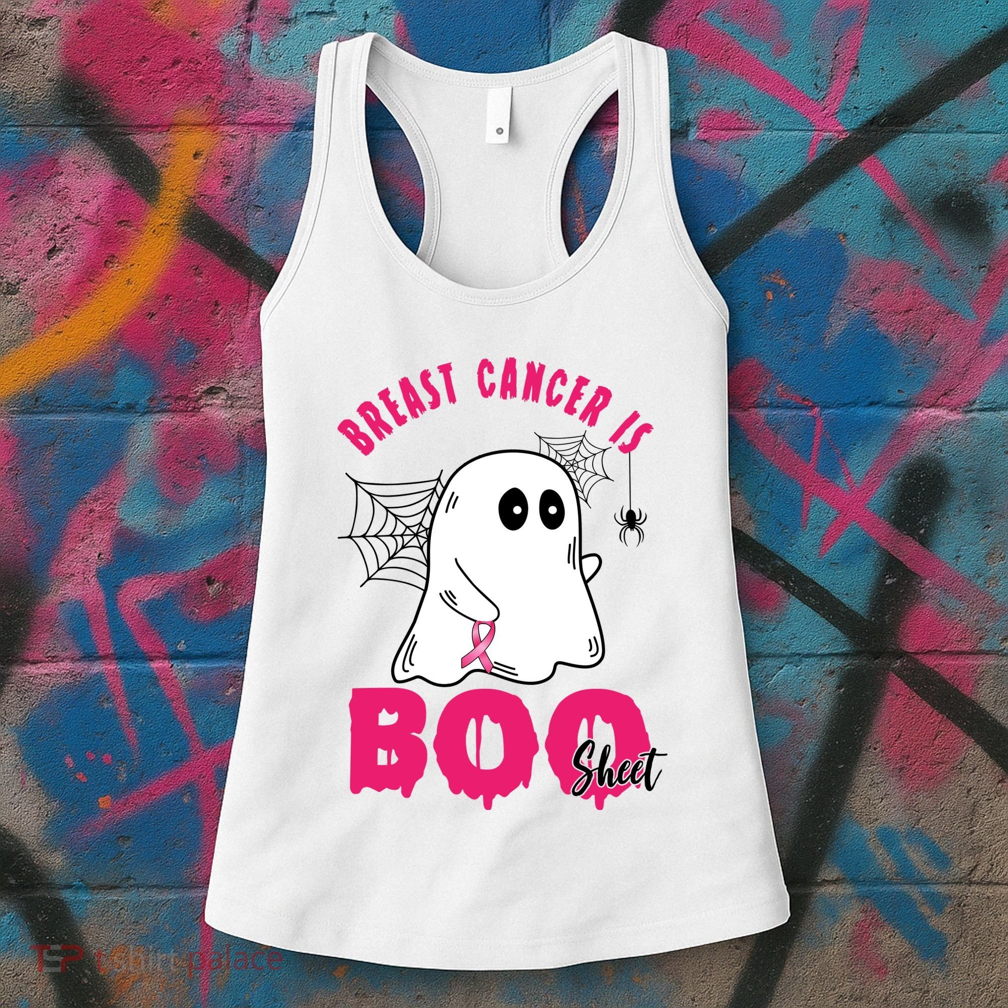 Breast Cancer Is Boo Sheet Halloween Ghost Women's Tank Top